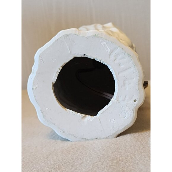 Vintage White Ceramic Floral Crown Creative Ind Table Lamp Tested Does Not Work - Picture 9 of 10